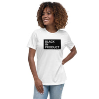 black in product women's white tee